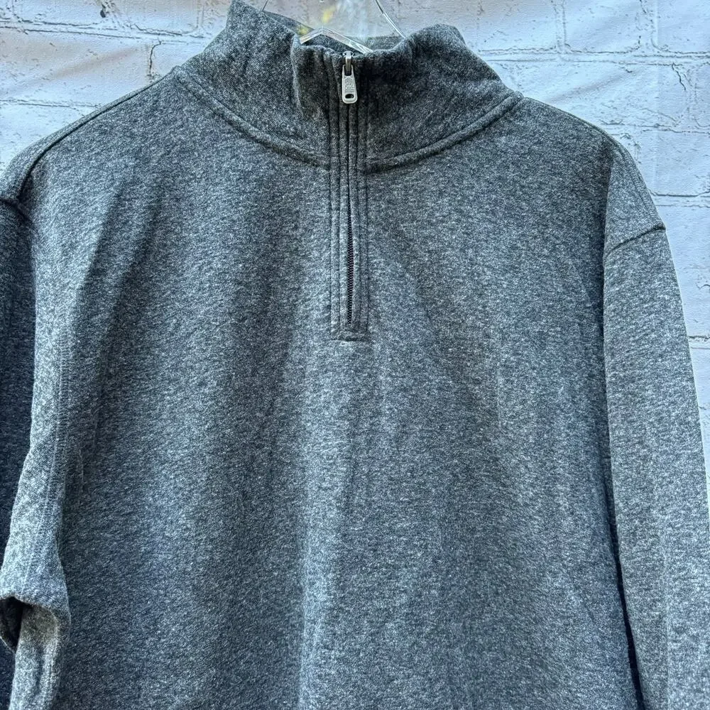 Faherty Pullover Sweater‎ Sweatshirt 1/4 Zip Heathered Gray XL Comfort Active